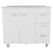 Tuhome Ferretti Base Cabinet, Three Drawers, Double Door, Four Legs, White MIB6763 - alternate 6